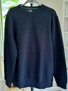 G.H. Bass & Co. Men's Crewneck Sweatshirt Navy Blue V-Stitch Pullover